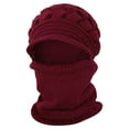 thumbnail image 1 of Prolriy Winter Hats for Women, Womens Winter Warm Elastic Soft Ear Knitted Scarf Hat Fleece Lined Hat Hat Womens Hats Wine, 1 of 4