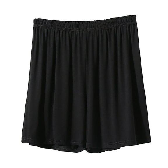 Prolriy Womens Boxer Shorts, Summer Women's Large Sized High Waisted Loose and Wide Leg Casual Shorts Women's Shorts Black L
