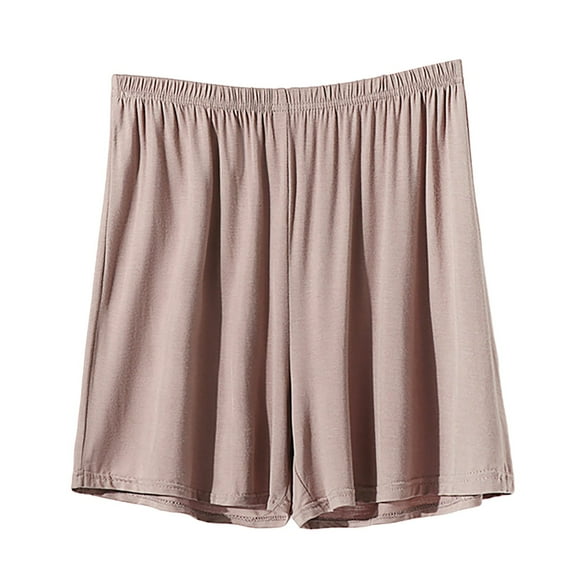 Prolriy Womens Boxer Shorts, Summer Women's Large Sized High Waisted Loose and Wide Leg Casual Shorts Women's Shorts Khaki XXXXL