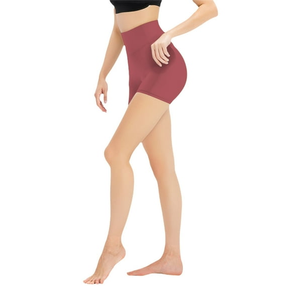 Prolriy Womens Shorts, Women's Feeling Biker Shorts High Waist Yoga Workout Running Gym Spandex Athletic Shorts for Women Watermelon Red XXL