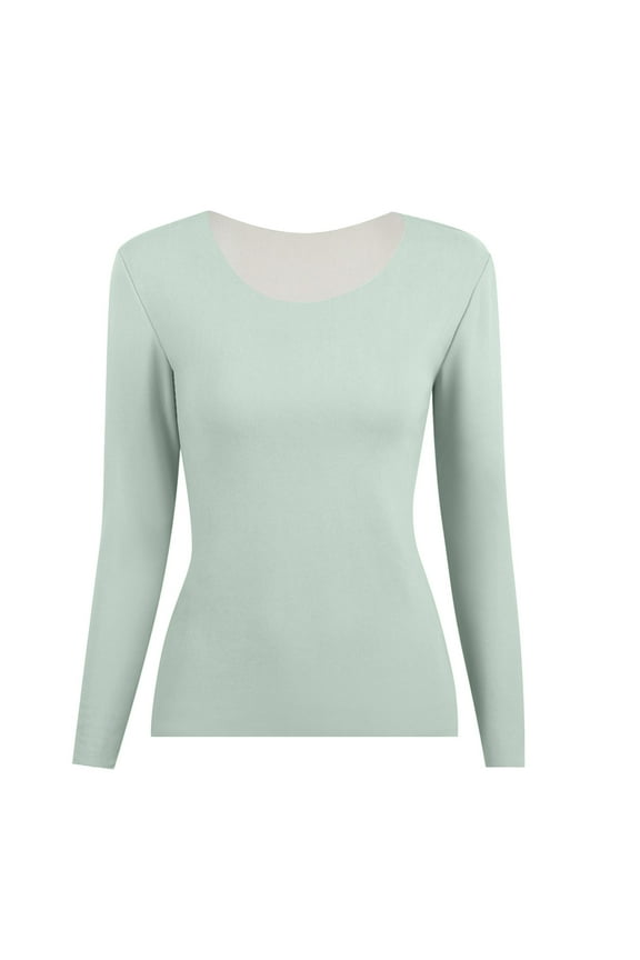 Womens Thermal Tops Autumn Winter Warm Plus Size Thermal Underwears Compression Function Fleece Thermal Underwear Thermal Underwear for Women, Womens Tops Green XXL