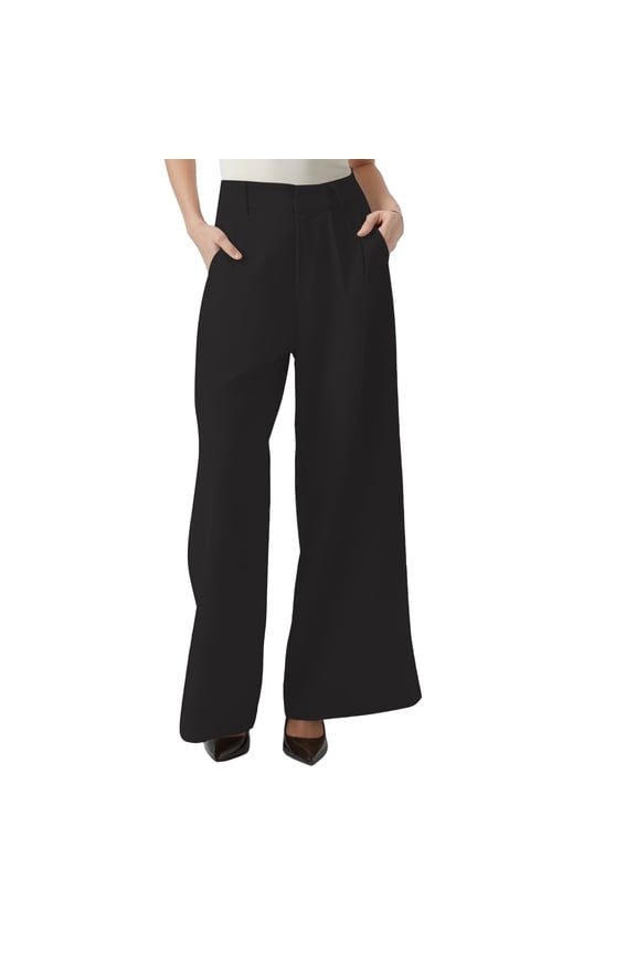 Work Pants Women Wide Leg Pants Woman Tailored Pants Casual High Waist Suit Pants Business Casual Pants for Women Black M