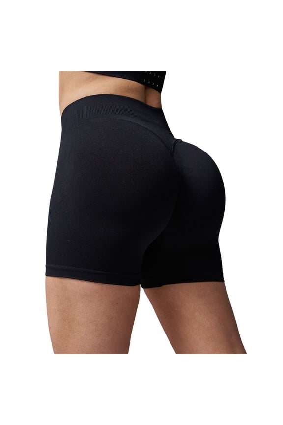 Workout Gym Shorts Women, Womens Yoga Shorts Workout Butt Lifting Shorts for Women High Waisted Gym Yoga Booty Shorts Womens Shorts Athletic Running Shorts for Women Black L
