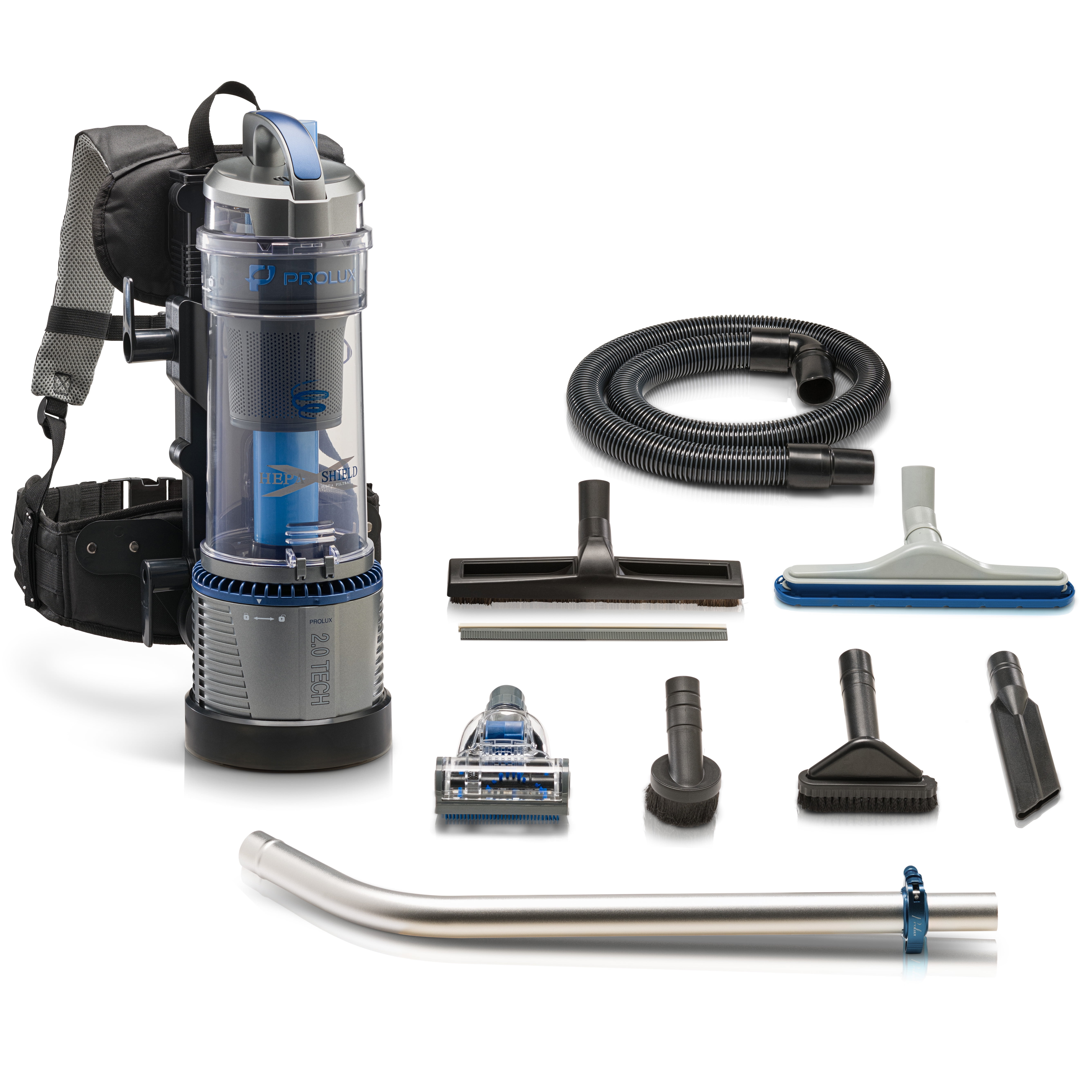 Prolux 2.0 Lightweight Gray Bagless Backpack Vacuum with HEPA Filter