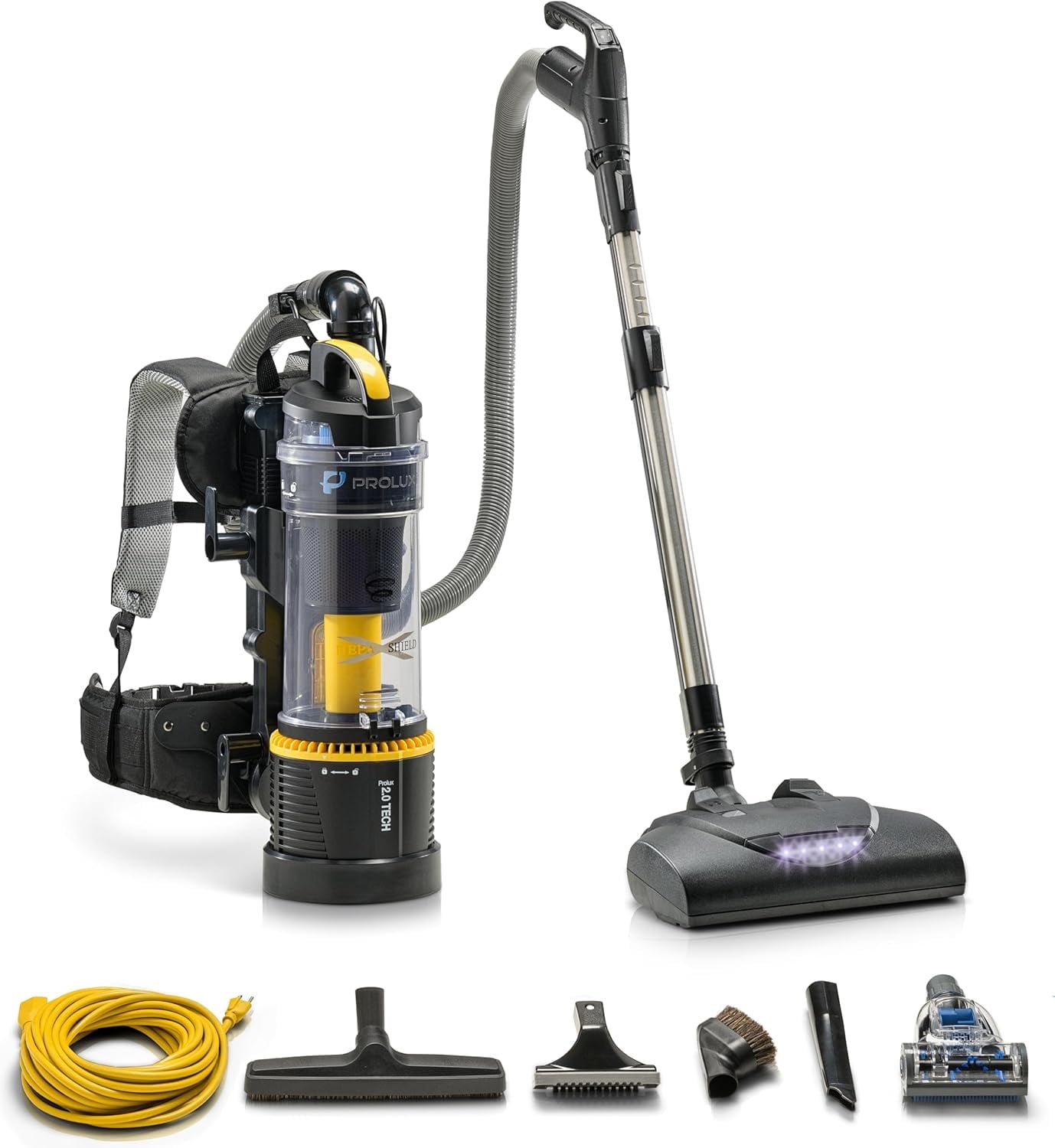 Prolux 2.0 Yellow Bagless Backpack Vacuum with HEPA Filter