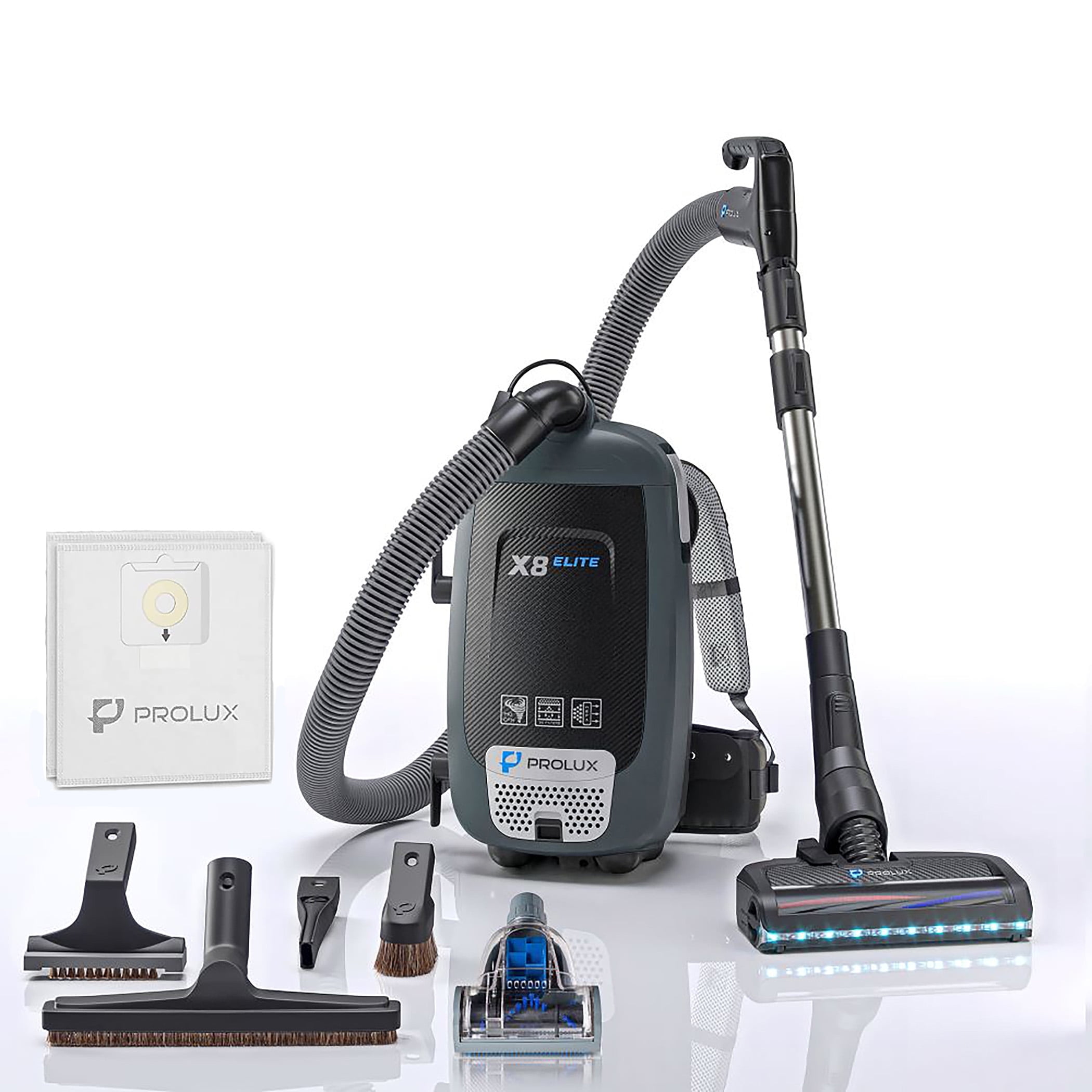 Prolux X8 Elite Black Canister Backpack Vacuum with HEPA Filter