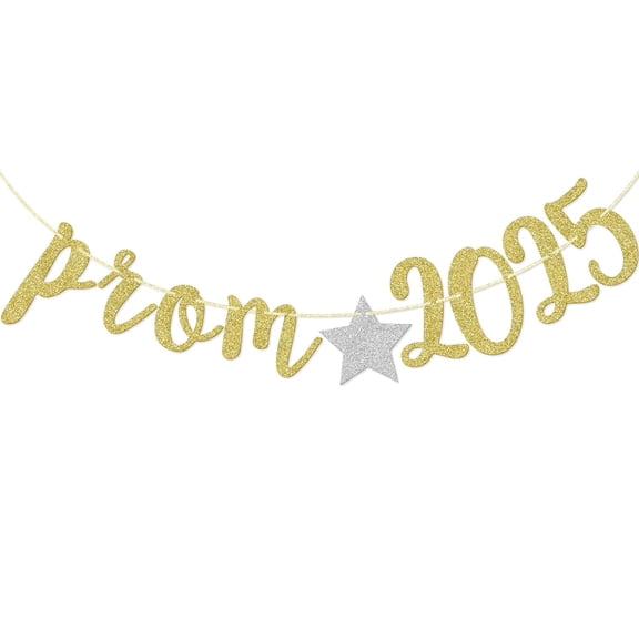 Prom 2023 Banner, Graduation Banner, Prom Party Decorations, Gold Glitter
