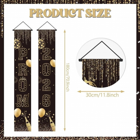 Prom 2026 Porch Banner Graduation Prom Party Front Door Sign Wall Hanging