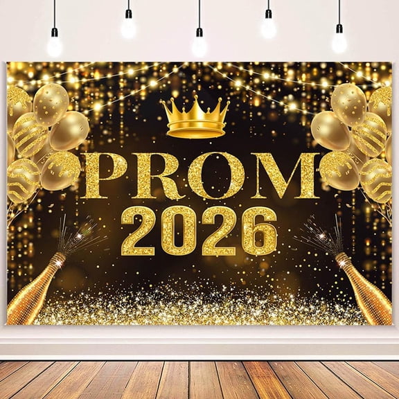 Prom Decorations Backdrop Gold Prom 2026 Congrats Grad Photography Background Congratulations Graduation Party Decorations Banner Supplies Photo Booth Props