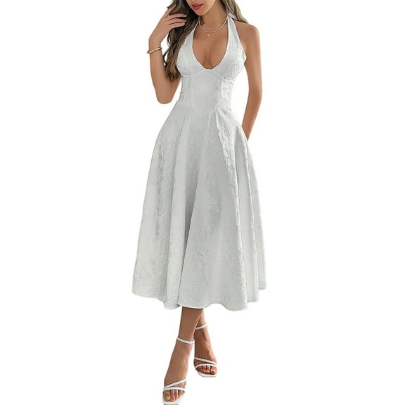 Prom Dress for Women Embroidery Satin Evening Party Gown A Line Corset Cocktail Dress White M