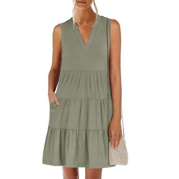 Prom Dresses, 2025 Summer Elegant V Neck Sleeveless Patchwork Tank Dress Casual Cocktail For Wedding Guest Beach Party A Line Dresses Womens Black Long Sleeve Bodycon Dress (L, Light Green) ZMTing