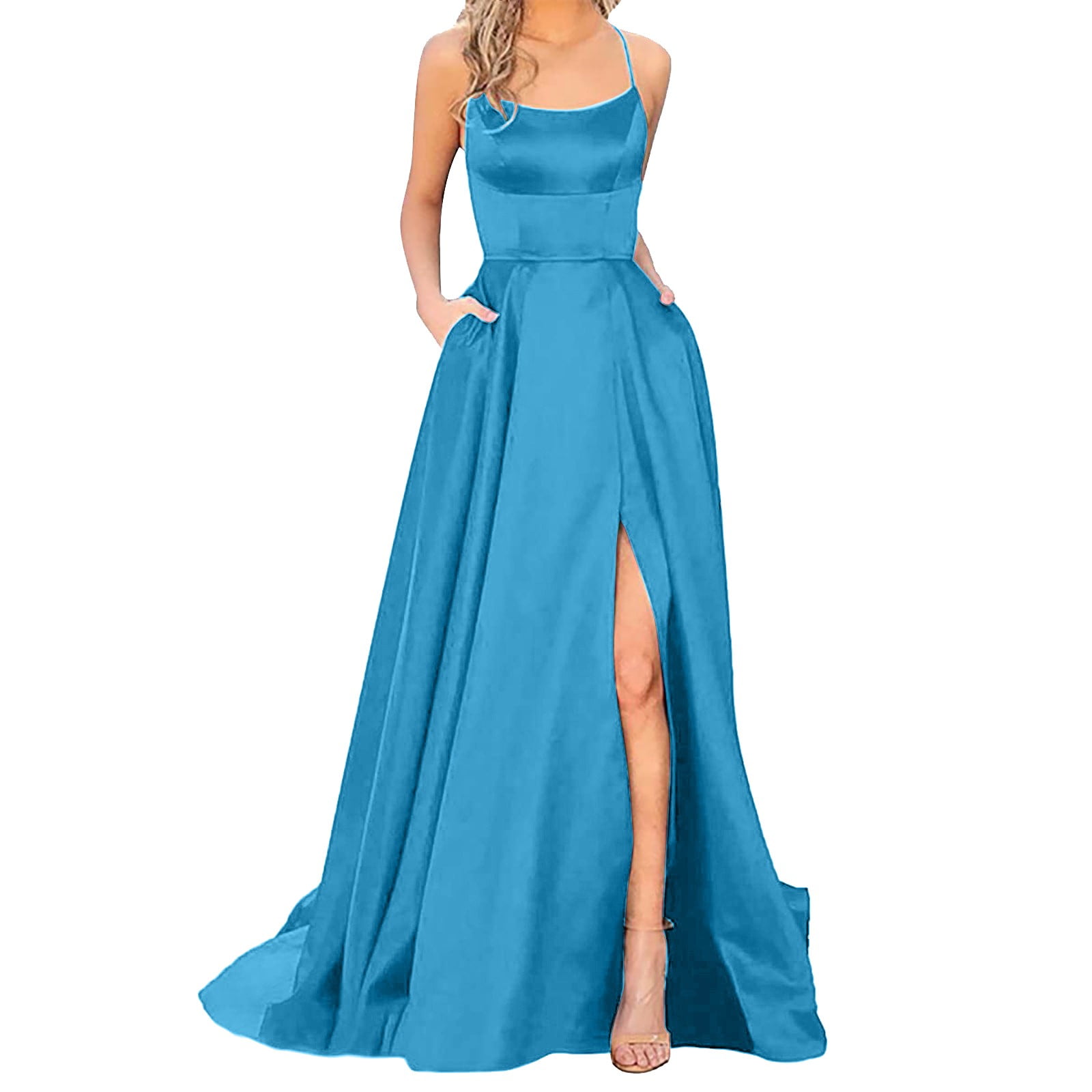 Prom Dresses Ladies Long Women Elegant Halter Backless Long ...