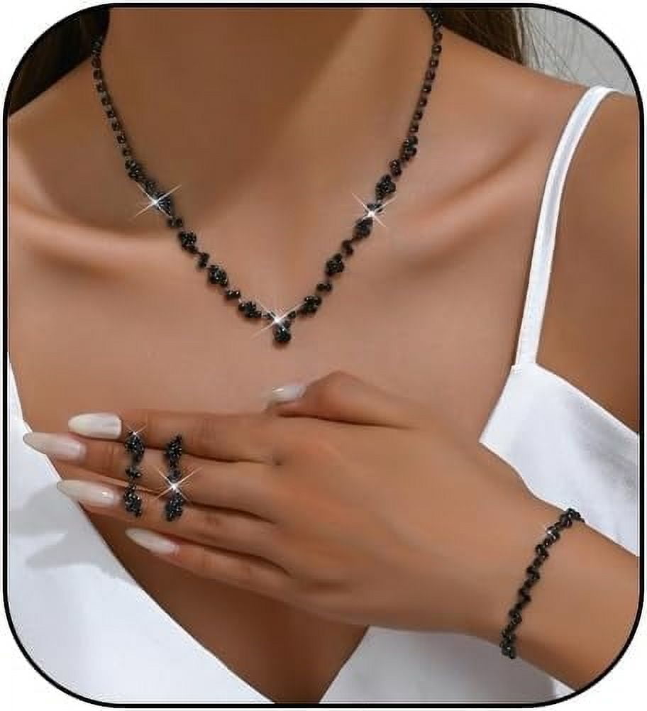 prom jewelry for black dress Prom Dress Jewellery On Black Gown From Chokers To Pendants: Choosing Prom Jewelry By Neckline The