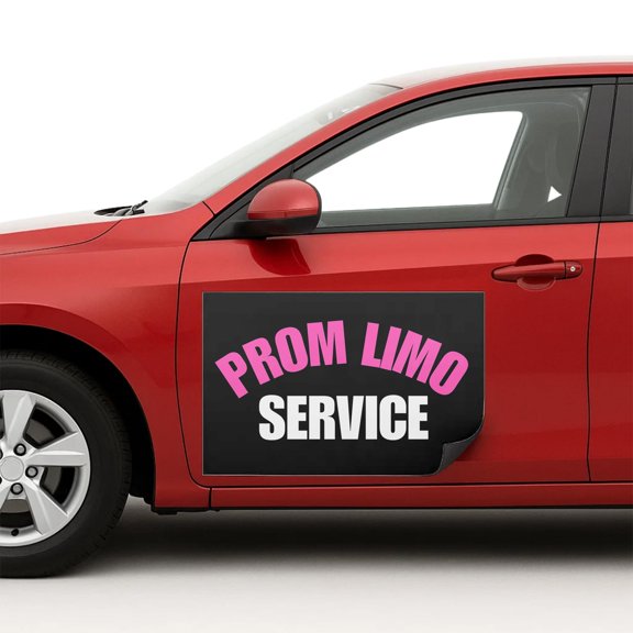 Prom Limo Service Car Magnet Sign by DC | Flexible Car Magnetic Sheets with Adhesive Backing | 12"x18" Bumper Magnet Sticker for Vehicles, Trucks & Business Advertising Signs | 2 PC | Made in USA