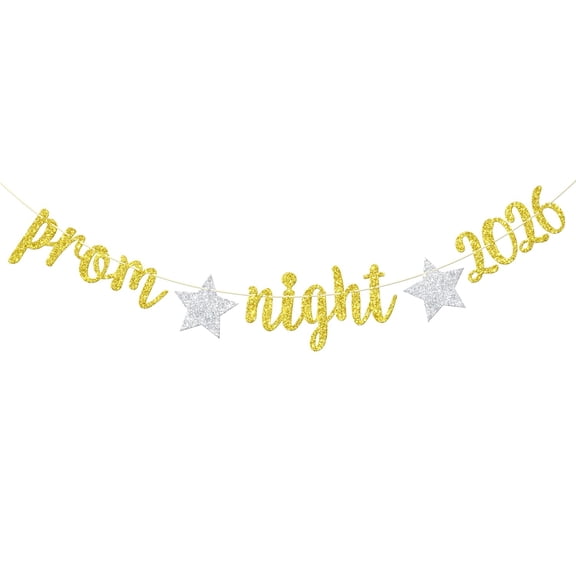 Prom Night 2026 Banner, Prom 2026 Party Decor, 2026 Congrats Grad Decorations, Class of 2026 Graduation Party Decorations, Gold and Silver Glitter