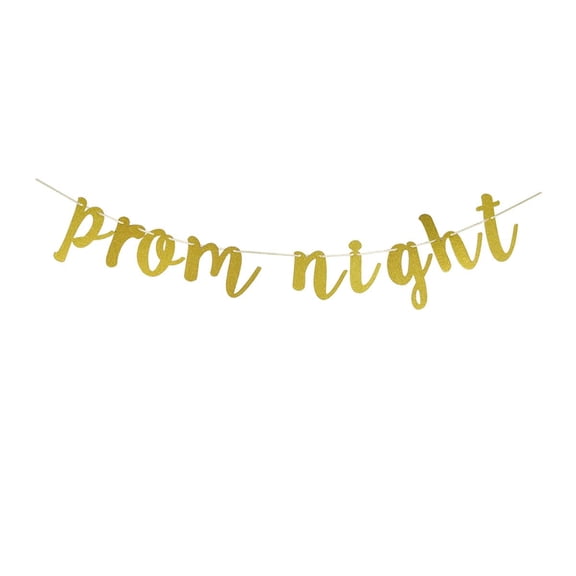 Prom Night Banner, Gold Paper Sign For Prom Party Decors, Graduation Party Supplies, Grad Party Paper Sign