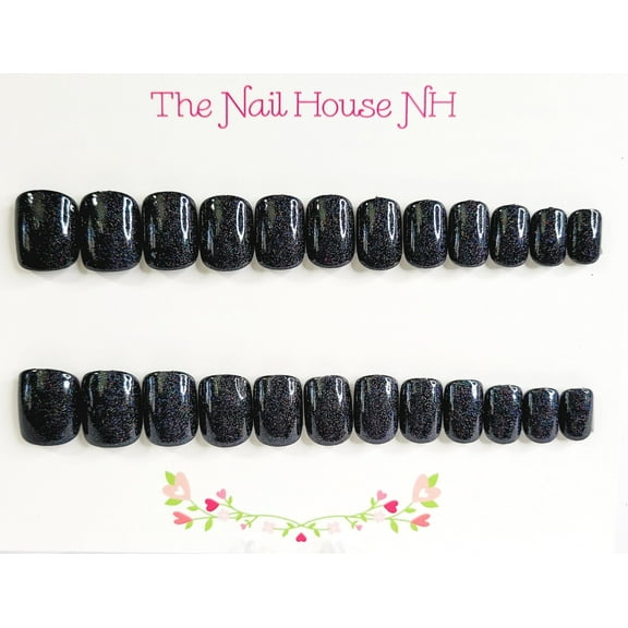 Prom Sparkle Extra Short Squoval Press-on Nails by The Nail House NH - 24 Pieces