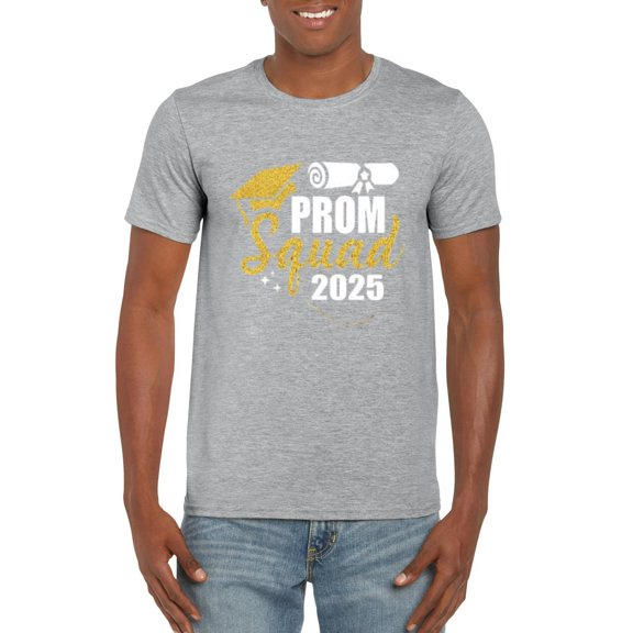 Prom Squad Class of 2025 Graduation Group Matching Celebration T-Shirt, for men & women, up to size 5XL