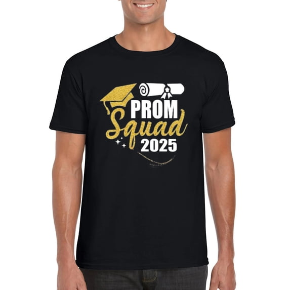 Prom Squad Class of 2025 Graduation Group Matching Celebration T-Shirt, for men & women, up to size 5XL