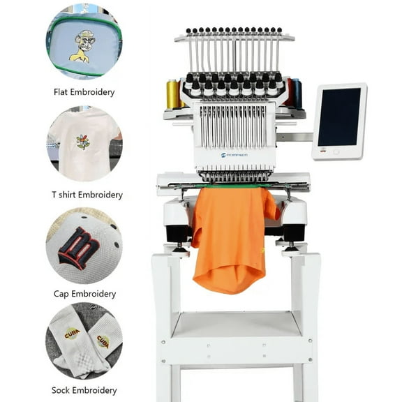 Promaker IDEA X-1501-B Single Head 15 Multi Needle Computerized Embroidery Machine, Free Accessories & Stand