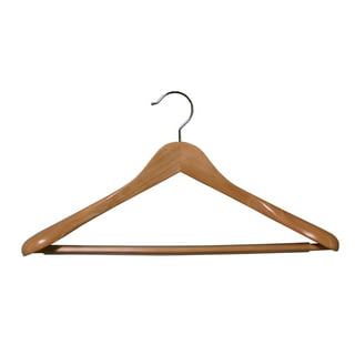Proman Products KSA9039 Kascade Wooden Hangers 50 Pack, Unique Ring Design,  Space Saving Pants Clothes Hanger with Pants Bar and Shoulder Notches