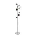thumbnail image 1 of Proman Products Milano Metal Freestanding Coat Rack with 6 Hooks Included a 7" Mirror for Living Room, Bedroom, Entryway, Office, Walnut, 1 of 7
