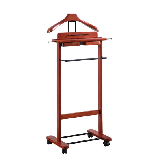 Proman Products Deluxe Suit Valet Stand with Top Tray, Slide Out Tray and Hanger