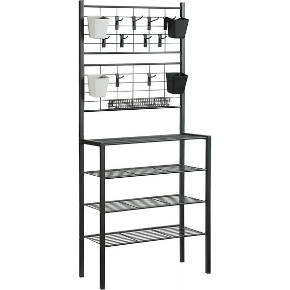 Proman Products Handyman Garage 4-Tier Storage Shelf Rack with Accessories for Garage, Kitchen, Home, Bathro0m, 30.5" W x 12" D x 66" H