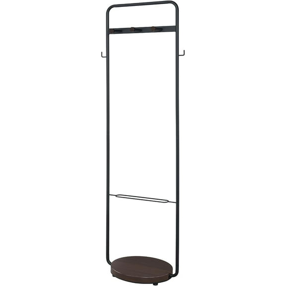 Proman Products Hollywood Metal Hall Tree Coat Rack Organizer with Hooks, Black