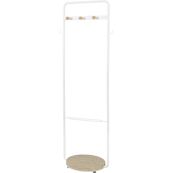 Proman Products Hollywood Metal Hall Tree Coat Rack Organizer with Hooks, White