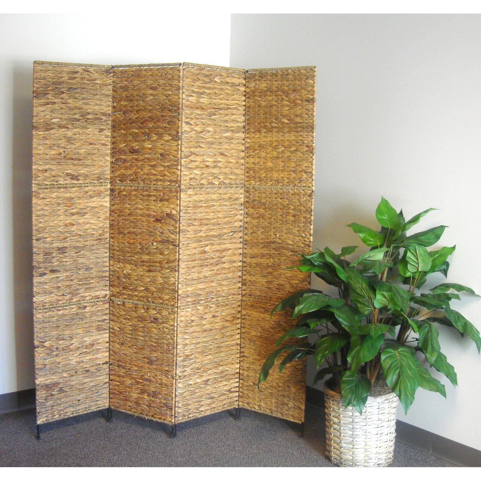 Jakarta Natural Water Hyacinth 4-Panel Folding Screen