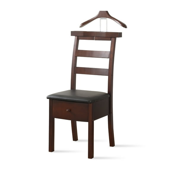 Proman Products Manhatten Chair Valet w/ Open Tray in Dark Walnut