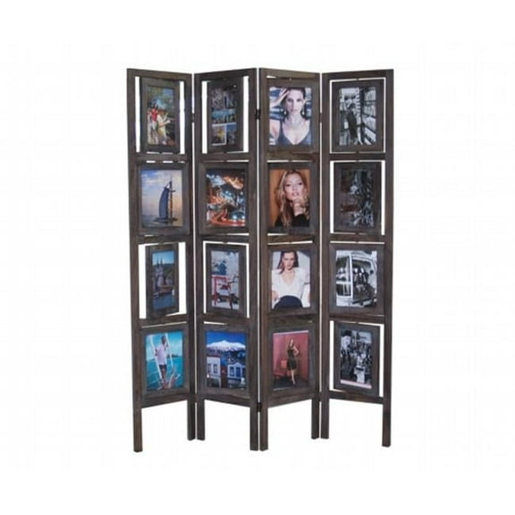 Proman Products Oscar II Picture Folding Screen, Torched Brown
