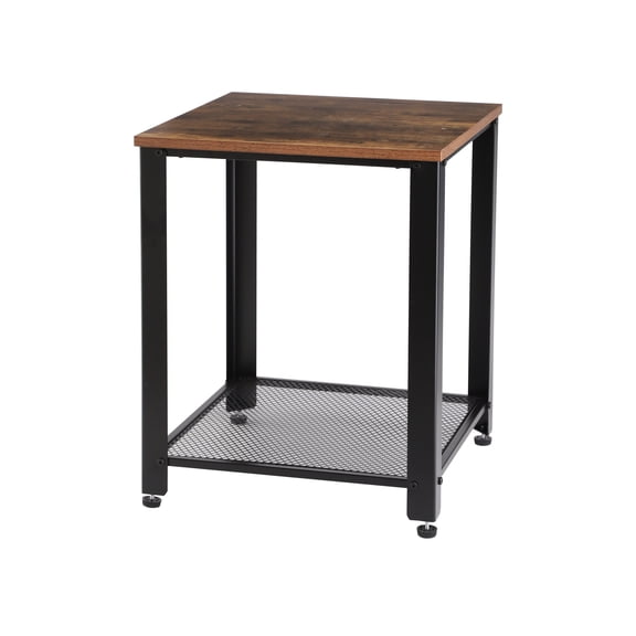 Proman Products Product Nova End Table ST17164, Metal Base, 17.75" W x 17.75" D x 21.75" H, Rustic Brown