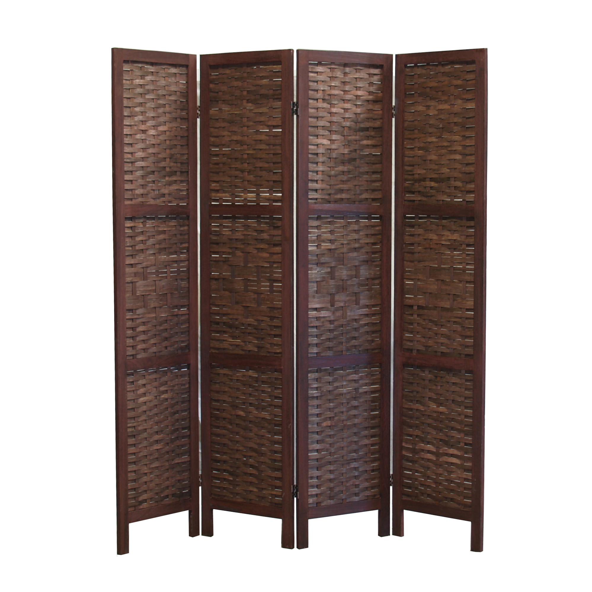 Proman Products Saigon 4 Panel Folding Screen, 67" Tall, Walnut - image 1 of 3