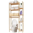 thumbnail image 1 of Proman Products Santa Fe Over The Top Bamboo Toilet Storage Customizable Shelf Rack with Toilet Paper Holder., 1 of 7