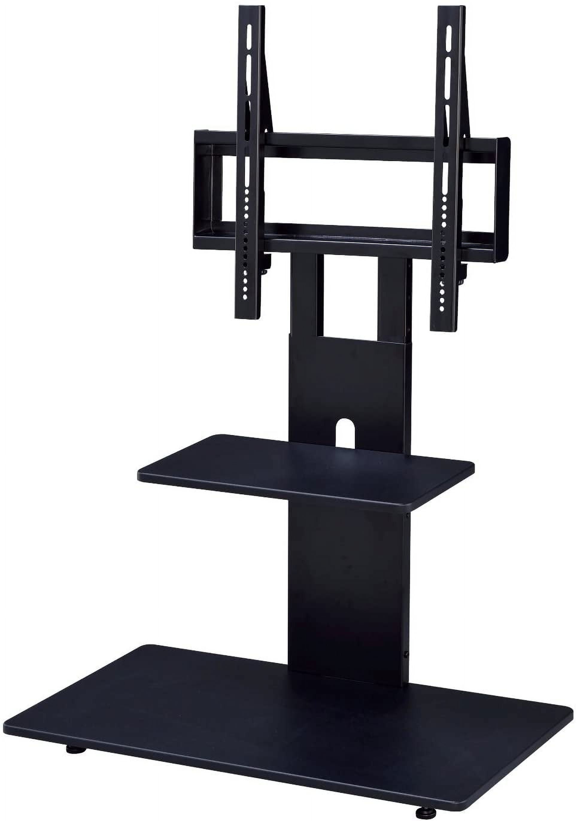 Black Steel TV Stand with Adjustable Mount for 75" TVs