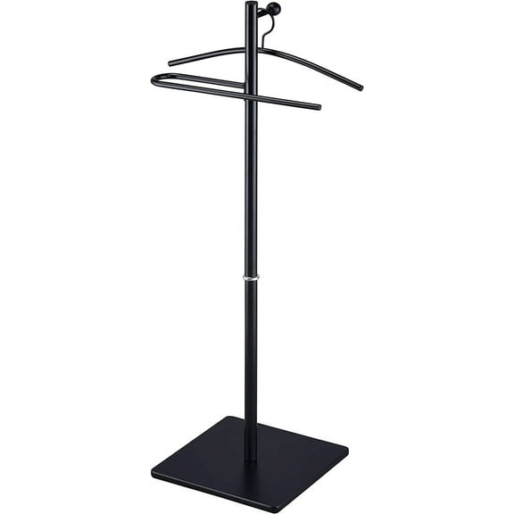 Proman Products VL17241 Kumo Freestanding Metal Valet Stand Organizer with Removable Hanger, Trouser Bar, Black, 18" W x 11.5" D x 41" H