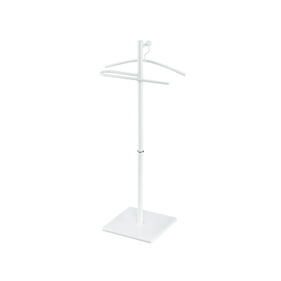 Proman Products VL17242 Kumo Freestanding Metal Valet Stand Organizer with Removable Hanger, Trouser Bar, White, 18" W x 11.5" D x 41" H