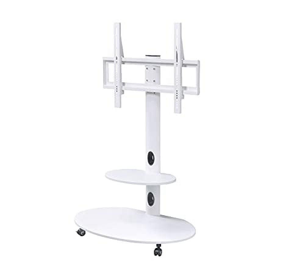 Venus White Adjustable Mobile TV Stand for up to 75" Screens