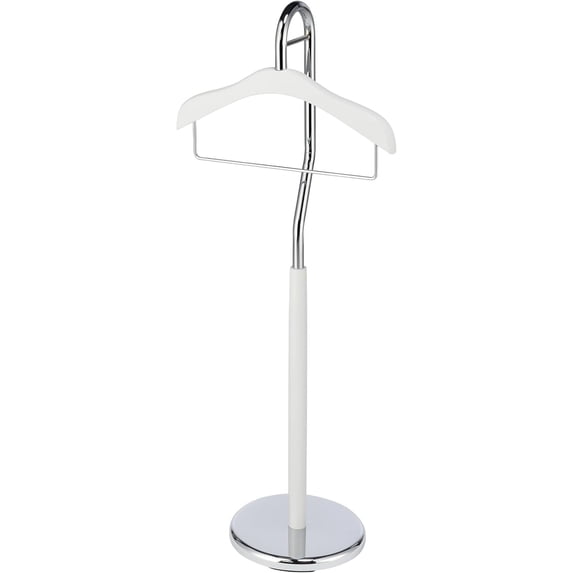 Proman Proudcts Amber Valet Stand Coat Rack Organizer with Hanger, Trouser Bar, White