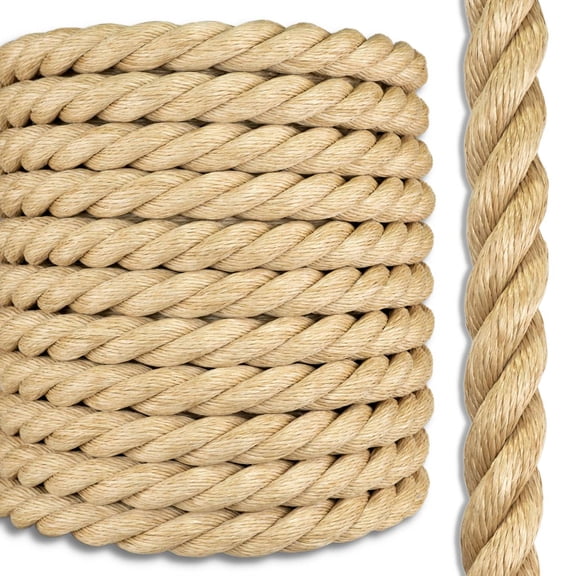 Promanila Rope | Synthetic Unmanila | 3 Strand Twisted | Weather-Resistant for Indoor or Outdoor Decorative Projects | 1/4 inch x 1200 feet (Spool)