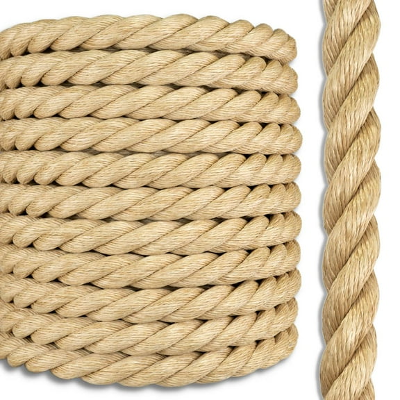 Promanila Rope | Synthetic Unmanila | 3 Strand Twisted | Weather-Resistant for Indoor or Outdoor Decorative Projects | 1 inch x 25 feet