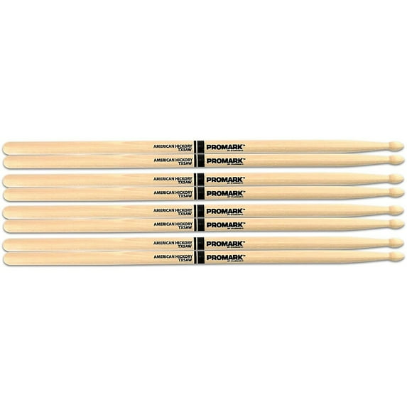 Promark Classic Forward Hickory Drum Sticks, Buy 3 Pair, Get 1 Pair Free 5A Wood Tip
