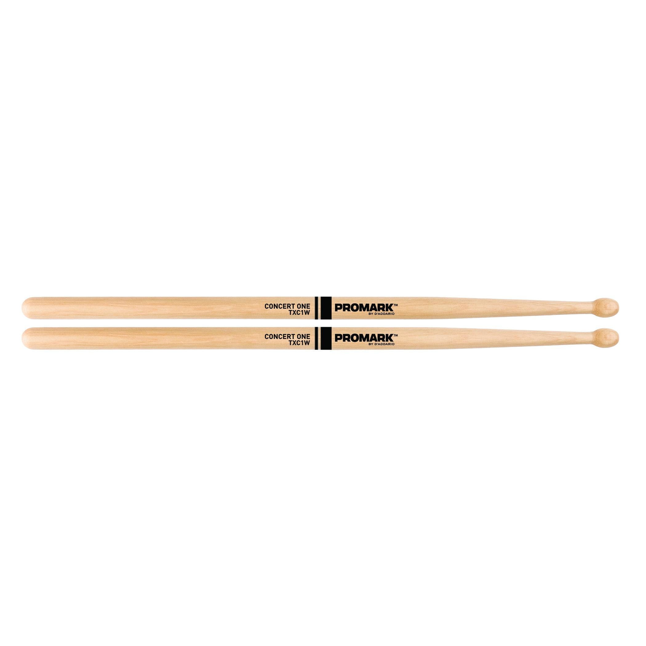 Promark Concert One Snare Drum Hickory Wood Tip Drumsticks