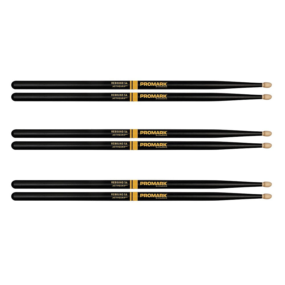 Promark Rebound Balance ActiveGrip Acorn Tip Drumsticks 3-Pack 5A Wood