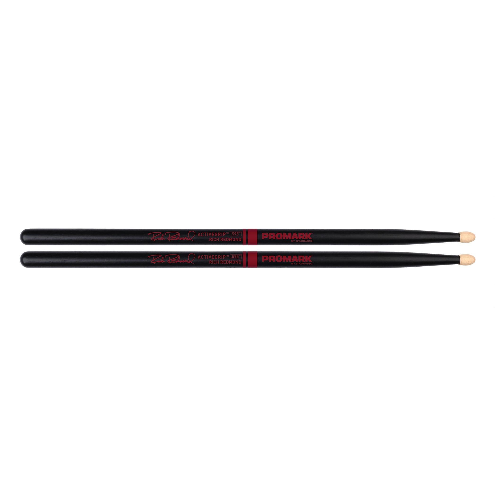 Promark Rich Redmond ActiveGrip 595 Hickory Oval Wood Tip