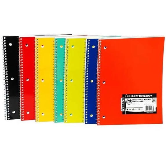 Promarx 2324620 70 Page Spiral Notebook - College Ruled - Case of 24