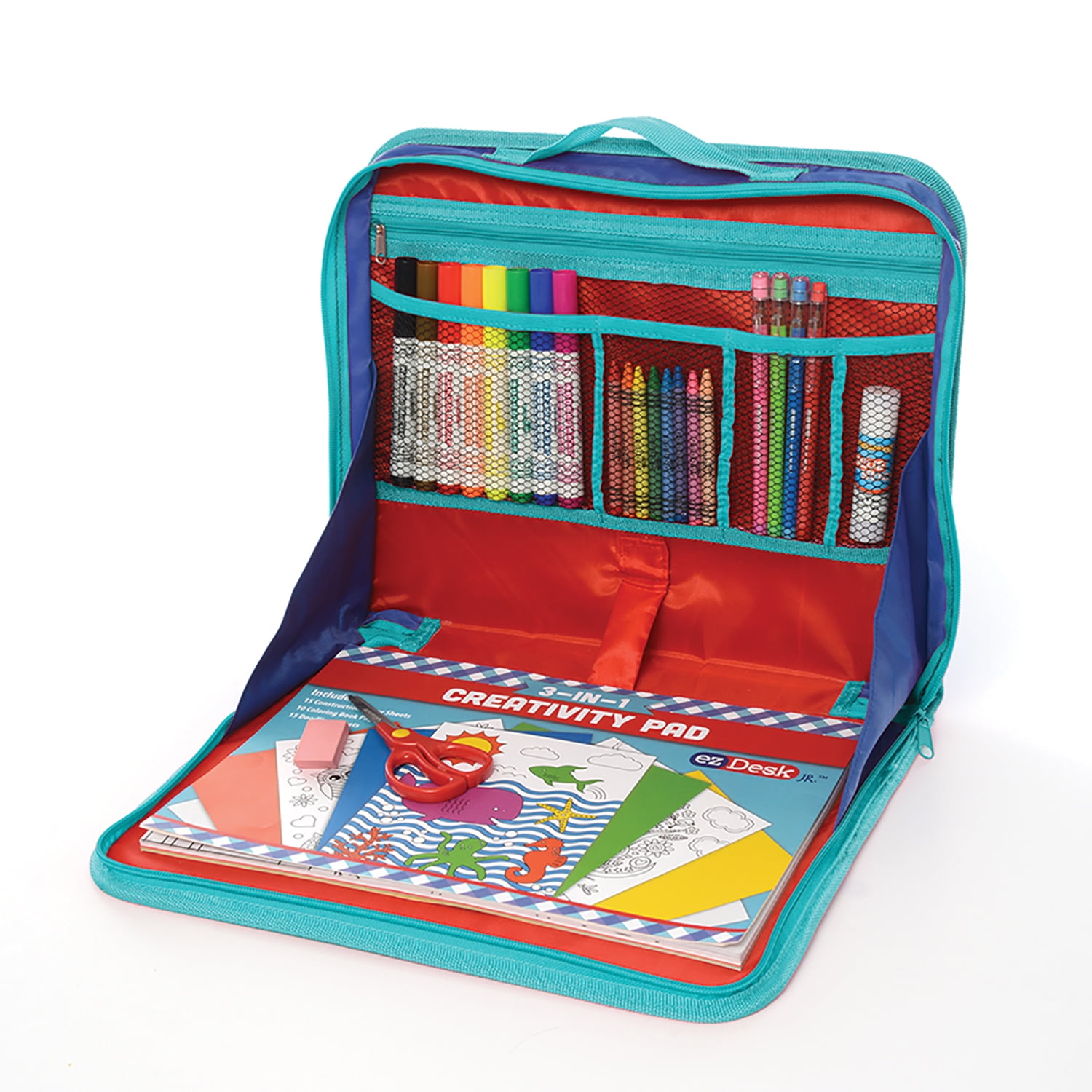 Promarx® EzDesk Travel Activity Kit, Laptop Style with Paper, Writing & Coloring Accessories, 11.4" x 13.8"
