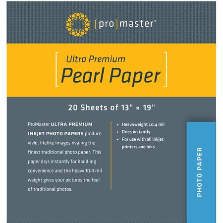 Promaster Premium Pearl Inkjet Photo Paper -13x19'' - 20 Sheets
